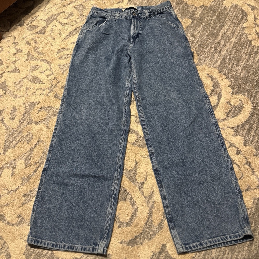 Vintage GAP Worker Jeans Mens 32 X 30 2000 Denim Carpenter Hammer Loop Skate Y2K